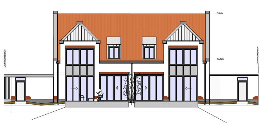 Ansicht Süd Garten DH1