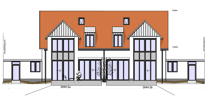 Ansicht Süd Garten DH2