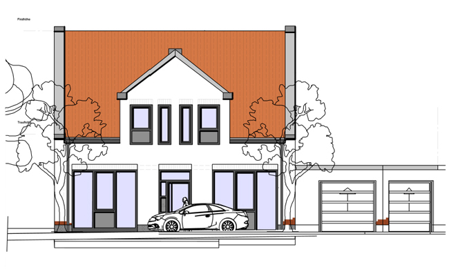 Ansicht Nord Strasse EFH2