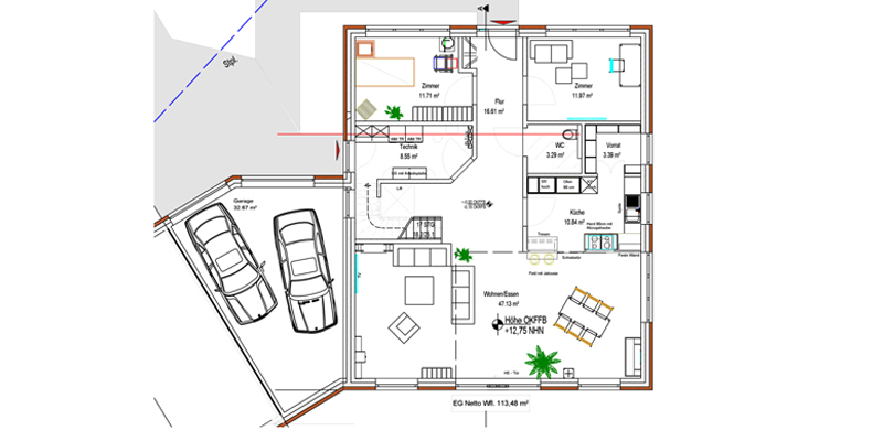 Grundriss EFH2 Erdgeschoss