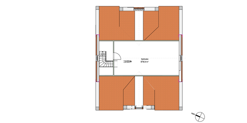 Grundriss EFH 2 Spitzboden